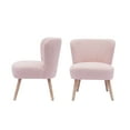 thumbnail image 6 of Costaelm Amélie 25" Wide Upholstered Boucle Fabric Accent Chair (Set of 2), Dusty Peach, 6 of 6