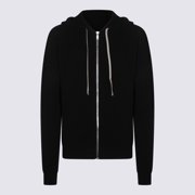 Rick Owens Black Wool Hooded Zip Sweater (Men's)