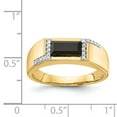 thumbnail image 5 of 14K Yellow Gold Ring Band Men's Onyx with & Diamond, 5 of 5