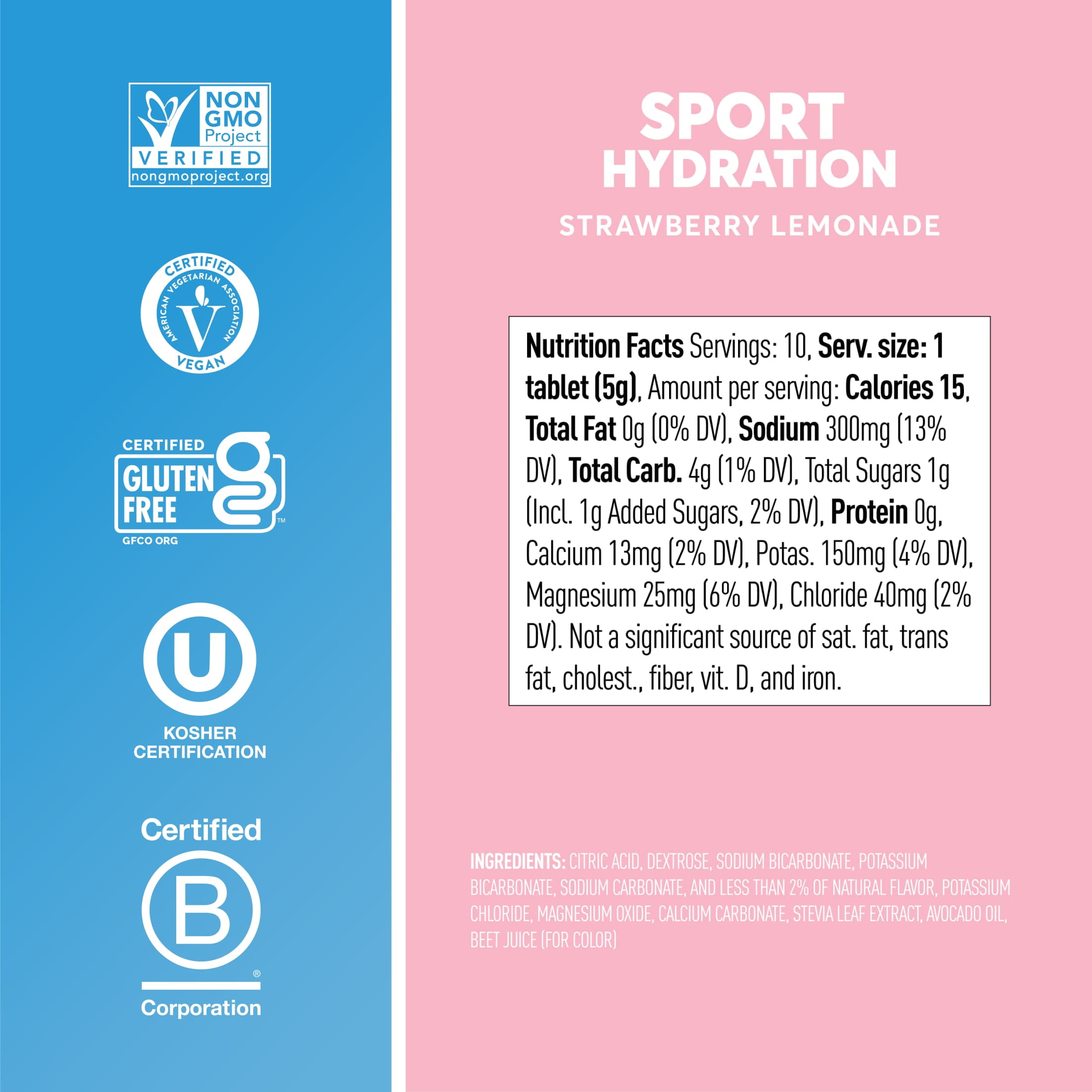 Nuun Sport Electrolytes Hydration Drink Mix Tablets, Strawberry Lemonade, 30 Servings