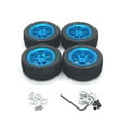 thumbnail image 1 of Bewildely Paquete de 4 llantas de goma de aleación de aluminio, Kit de llantas de coche con Control remoto, neumáticos de orugas para camiones, Kits de construcción modelo Azul, 1 of 6