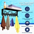 thumbnail image 4 of Pool Towel Rack with 8 Hooks and Shelf - Sturdy Carbon Steel Wall Mount for Bathroom, Pool, Outdoor Use, 4 of 6