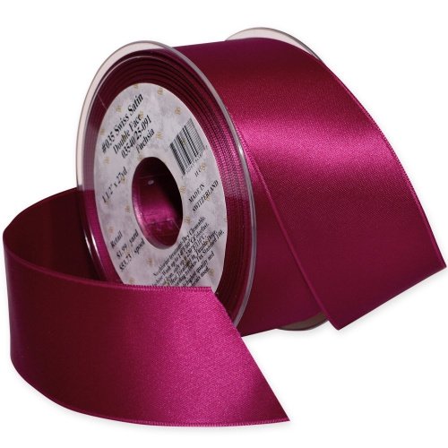 Morex Ribbon Double-Face Swiss Satin Ribbon, 3.8cm by 27-Yard Spool, Fuchsia