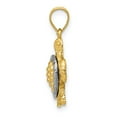 thumbnail image 2 of Real 14kt Two-tone Gold Turtle Charm Pendant; for Adults and Teens; for Women and Men, 2 of 4