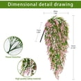 thumbnail image 2 of Xiao Hua 2 piezas de flores colgantes artificiales, guirnaldas de flores de vid simuladas, flores de seda simuladas para decoración de patios interiores y exteriores, paredes y cercas, color rosa, 2 of 5
