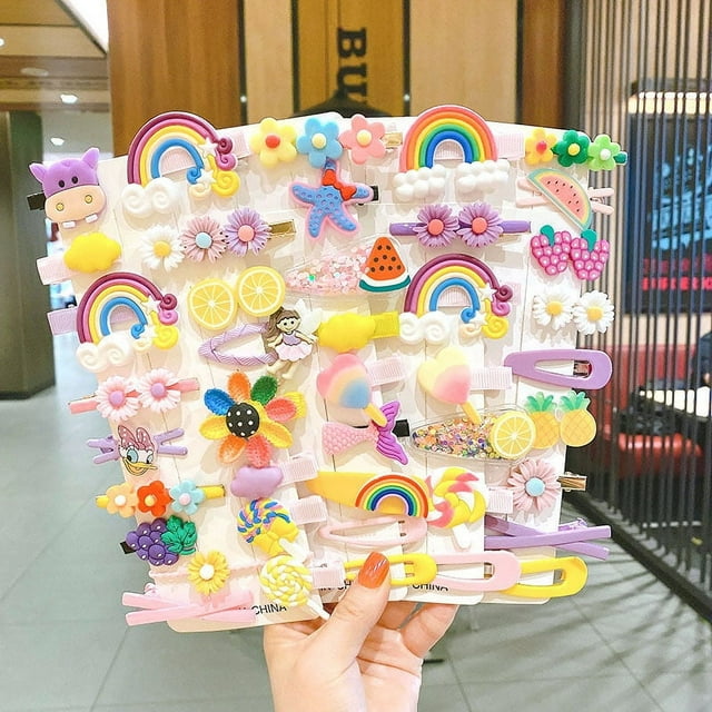 42 Pcs Pinces à Cheveux pour Bébés Filles, Accessoires pour Cheveux Colorés et Mignons / Multicolore