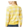 thumbnail image 2 of JONES NEW YORK Womens Yellow Plaid 3/4 Sleeve Crew Neck Sweater L, 2 of 4