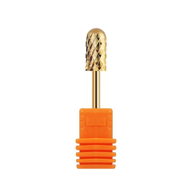 Cabezal de pulido chapado en oro para uñas, cabezal de pulido de acero de tungsteno dorado cilíndrico simple para quitar uñas, herramienta para pulir uñas