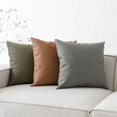 thumbnail image 3 of Nvzi fundas de almohada de cuero texturizado tejido. Estampado verde, fundas de almohada coloridas que iluminan el ambiente de tu dormitorio. 11,81 x 19,69 pulgadas (gris)., 3 of 5
