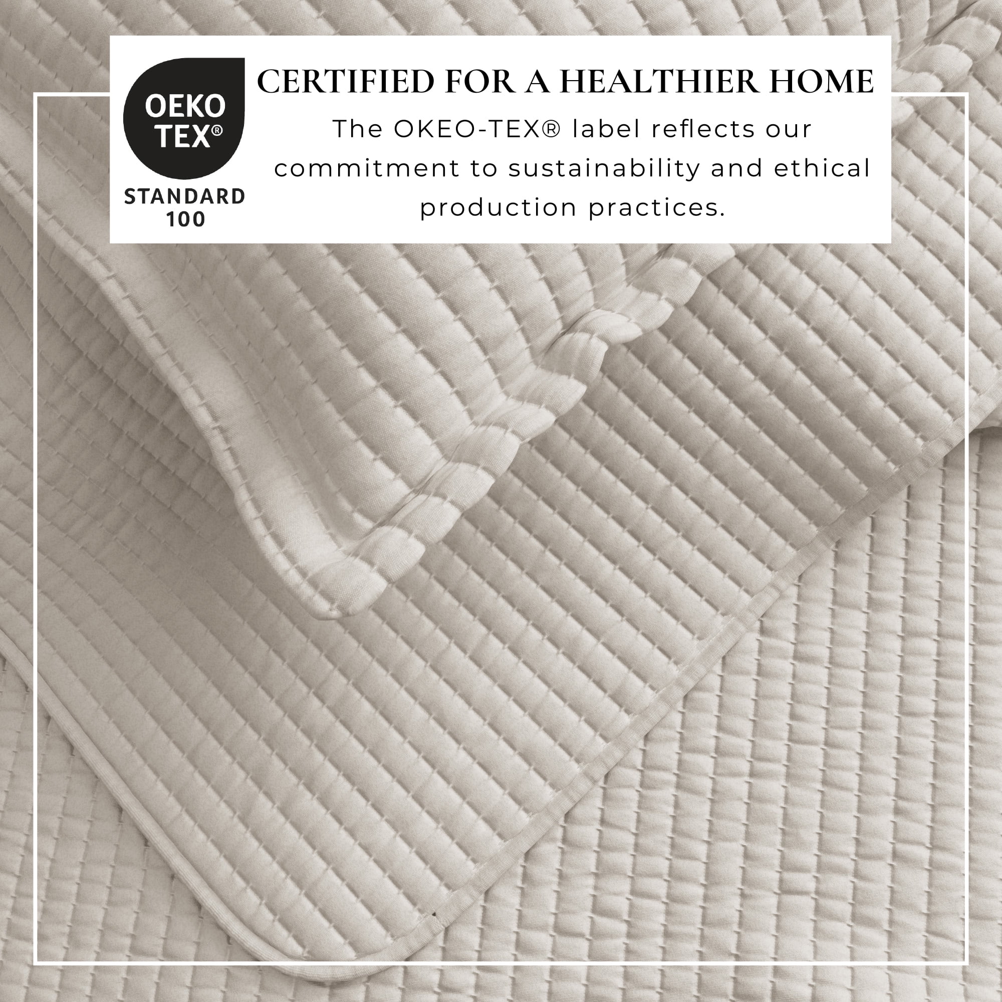 Great Bay Home Detailed Channel Stitch Microfiber All-Season Quilt Set With Shams (King, Light Gray)