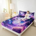 thumbnail image 4 of Feelyou 3D Kawaii Axolotl Queen Sheet Sets for Child, Glitter Outer Space Flat Sheet, Psychedelic Galaxy Planet Queen Fitted Sheet, Lightweight Room Decor, 4-Piece, 4 of 7