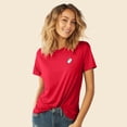 thumbnail image 4 of Dalix Heartly Ghost Embroidered Soft Cotton Short Sleeve T Shirt Womens in Red M Medium, 4 of 5
