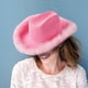thumbnail image 3 of Sombrero de vaquera rosa con boa de plumas, ala de plumas esponjosas, sombrero de vaquero de tamaño adulto para fiesta de disfraces de despedida de soltera, 3 of 5