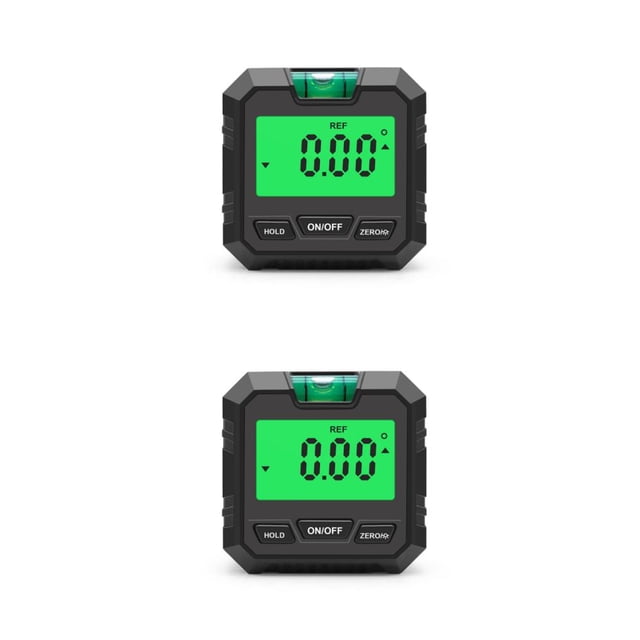 kurtrusly Digital Level Box Protractor LCD 490° Levels Gauge Bevel Gauges High Precision Backlight Universal Angle Protractors Black/Type 2 2Set