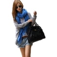 thumbnail image 2 of Womens Wrinkle Free Blue Scarf and Shawl, Ready to Wear, 2 of 3