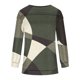 thumbnail image 3 of Puntoco Moda Mujer Cuello Redondo Bloqueo De Color Cómoda Camiseta Suelta Blusa De Manga Larga Tops Casuales Puntoco Puntoco-4391, 3 of 4