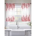 thumbnail image 4 of Red Wisteria Sheer Curtains 45 Inch Length 2 Panels Set, Sprinng Summer Pastoral Flowers Botanical Voile Window Treatment Rod Pocket Small Kitchen Curtains Drapes for Bedroom 52"x45"x2, 4 of 7