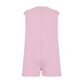 thumbnail image 4 of BiZtdJrK Prime By Hour, Womens Rompers Summer Loose Sleeveless Pleated Tie Front V Neck Short Jumpsuits Solid Casual One Piece Shorts with Pockets Pink L, 4 of 8