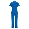 thumbnail image 5 of Cavosen Scrubs for Women Sets Stretch Set Blue 2 Piece Outfit with Pocket Soft Half Zip Nurse Uniform Short Sleeve V-Neck Long Pants Workwear Solid Loungewear Comfortable 2XL, 5 of 5
