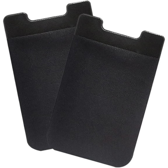 2pcs Pouches Cards On Stick-on Card Wallet Smartphone Wallets Holder Most Stick Sleeves Self Smartphonesblack Credit Black for Holders Phones Ultra Id Sticker Back Case All Pouch