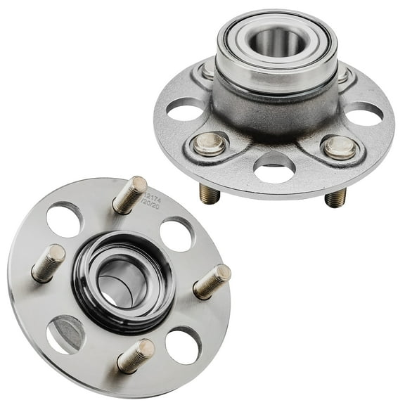 Detroit Axle - Rear 2pc Wheel Bearing Hubs for 01-05 Honda Civic, 2 Complete Wheel Bearing & Hubs Assembly 2001 2002 2003 2004 2005 Replacement