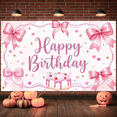 thumbnail image 5 of Blue Theme Banner Floral Design Party Backdrop Cake Pattern Gold Accents Celebration Backdrop for Birthday Party Indoor Decor Party Photography, 5 of 9