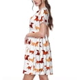 thumbnail image 2 of Saiise Robes d'Été à Motif de Teckel pour Femmes, T-Shirt Décontracté à Manches Courtes, Robe de Plage Florale avec Poches, 2 of 6