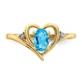 thumbnail image 5 of 14K Yellow Gold Ring Band with Stones (12) December Swiss Blue Topaz Oval Diamond Round, Size 8, 5 of 5