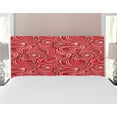 thumbnail image 1 of East Headboard, Modern Autumn Season Wavy Holiday Festival Celebration Oriental Art Print, Upholstered Decorative Metal Bed Headboard with Memory Foam, Full Size, Rose Ruby Red, by Ambesonne, 1 of 4