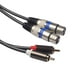 thumbnail image 4 of Monstrate Cable de audio RCA dual de 1,5 m a 2 XLR enchufe adaptador coaxial cable de vídeo profesional plateado Type4 NO4, 4 of 6