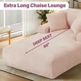 thumbnail image 4 of Aukfa 78.7" Extra Long Chaise Lounge Sofa, Oversized Upholstered Couch with 3 Pillows for Indoor Living Room/Bedroom,Pink, 4 of 8
