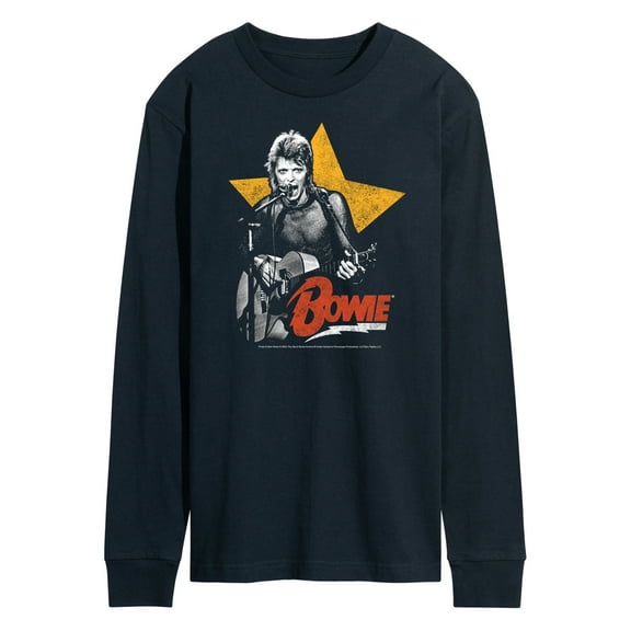 David Bowie - Bowie Guitar With Star - Men's Long Sleeve T-Shirt