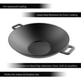 Cast Iron Wok14” PreSeasoned, Flat Bottom Cookware with Handles