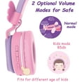 thumbnail image 3 of Riwbox BT05 Bluetooth Kids Headphones Wireless Foldable Headset Over Ear with Volume Limited and Mic/TF Card Compatible for iPad/iPhone/Tablet(Purple&Pink), 3 of 7