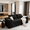Black, variant on VEPXXP 63" Corduroy Boneless Cloud Loveseat Sofa, Memory Foam 2-Seater Couch in a Box, Rolled Arms Pillow Back No Assembly Small Sofa for Living Room, Bedroom, Apartment, Black