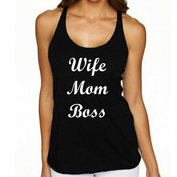 Wife Mom Boss Lady Tank Top Family Mother Tank Color Black Small