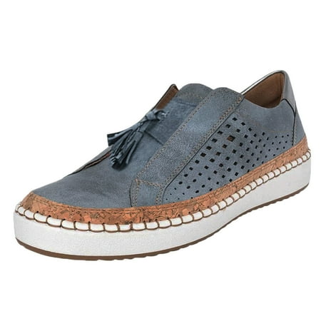 Women s Fashion Fringe Hollow-Out Women s Shoes Casual Round Toe Slip on Cute Shoes for Women Casual Shoes Flat with Sneakers