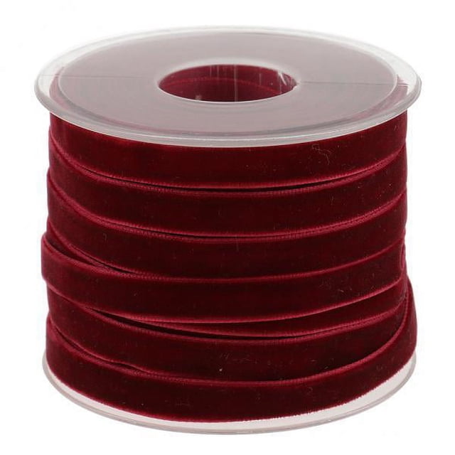 Rollo de Cinta de Terciopelo 12x20 Yardas 10 mm Ancho Rojo Vino Sunnimix Cinta de bricolaje