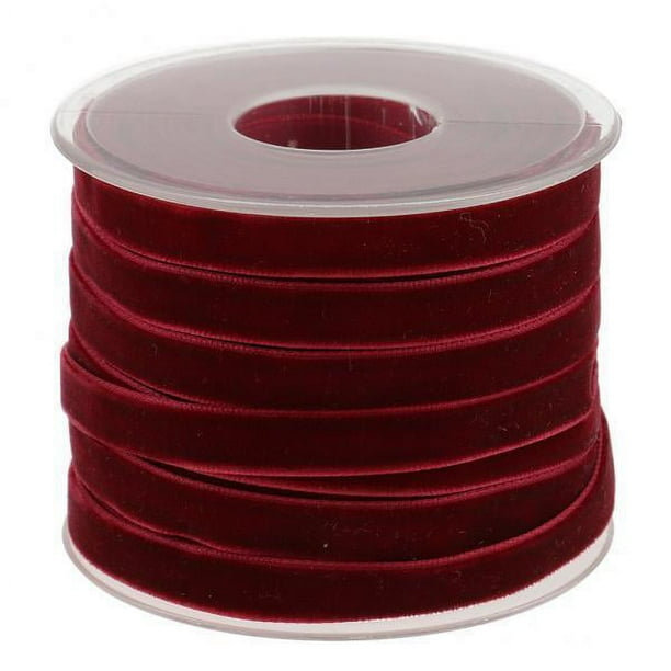 Rollo de Cinta de Terciopelo 4x20 yardas 10 mm de ancho Color Rojo vino Sunnimix