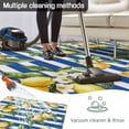 thumbnail image 5 of Lemon Flowers Outdoor Rug 5x7 Ft - Reversible Patio Rug Outdoor Camping Rugs, Botanical Leaves Blue Vertical Stripes Washable Indoor Outdoor Area Rugs, Non-Slip Outdoor Carpet Runner for Deck/Porch, 5 of 8