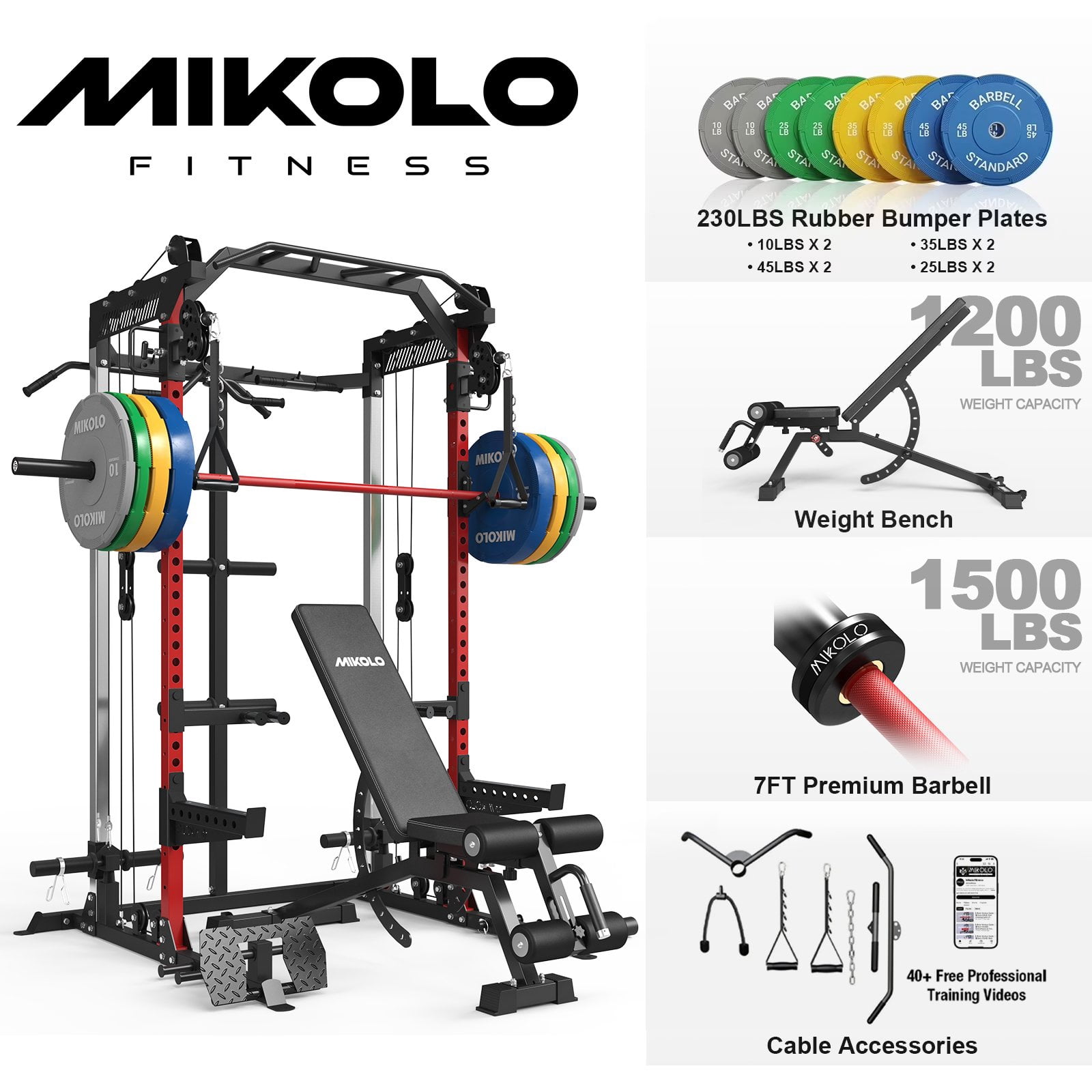 Power Cage - Red/Home Package (Colorful Plates-230LB)