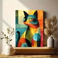 thumbnail image 6 of Maximalist Retro Cat Canvas Wall Art, Colorful Affirmation Print, Trendy Home Wall Decor, 6 of 8