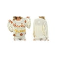 thumbnail image 2 of Honganda Pull Ample d'Automne pour Femmes Broderie Lettre Manches Longues Col Rond Tricoté, 2 of 6
