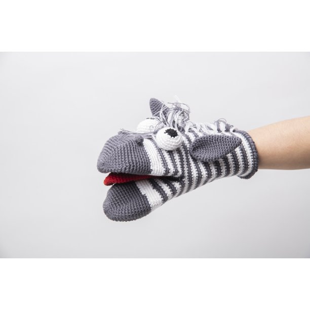 Cuddoll Zebra Animal Hand Puppet Stuffed Amigurumi Gots Certified Organic Cotton Yarn Crochet Knitted Educational Montessori Role Play Toy Usa Handmade Durable Birthday Easter Day Gift For Children Walmart Com