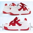 thumbnail image 3 of LUCKY STEP Stylish Thick Soled Sneakers Multi Colored Shoelaces Casual Shoes,White&Red,Womens, 3 of 10