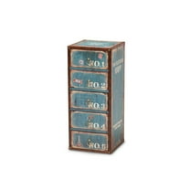 Baxton Studio Alba Blue Finished Wood 5-Drawer Accent Storage Chest