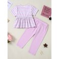thumbnail image 6 of CARETOO Toddler Girl Casual Clothes Outfits Stripe Tops Pants Cotton Fabric 2pcs 2T 5T Girl Clothing, 6 of 9