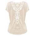 thumbnail image 5 of Yigetop indian Tops! Womens Tshirts Summer Casual Tops Trendy Short Sleeve Crewneck Knitted Fashion Tee Tunic Blouses Mexican Blouses for Women Beige 2XL, 5 of 5