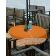 thumbnail image 2 of Hokiten Outdoor Tablecloths with Umbrella Hole & Zipper, Burnt Orange Geometric Round Tablecloth 54 Inch, Country Greece Key Art Waterproof Table Cloth, Patio/Pool/Picnic Table Covers, 2 of 7