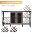thumbnail image 6 of Blotout-Liquor Cabinet with Outlet & 16,000 Color Lights, Rustic Bar Cabinet with Removable Wine Rack, Coffee Bar Cabinet with Storage for Kitchen, Dining Room, Living Room(Grey), 6 of 11
